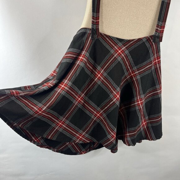 Hot Topic Womens Plaid Skirtall Size 2X Black Red Academia School Girl Mini - Picture 4 of 9